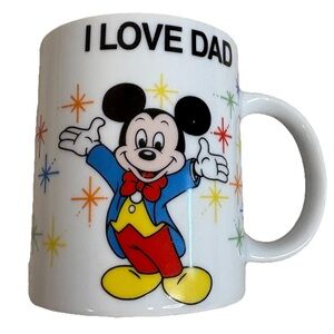 Vintage Mickey Mouse Disney World "I love Dad" Coffee Mug 12 oz Epcot Castle